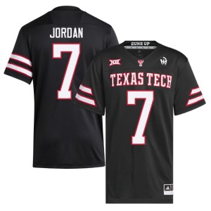#7 Black Texas Tech Official Men College Football Brenden Jordan Jerseys 583296-672