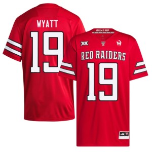 #19 Replica Red Texas Tech Raiders Cam Wyatt College Football Men's Jersey 427695-456