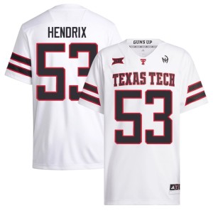#53 Embroidery White Texas Tech Red Raiders Holton Hendrix Men's College Football Jerseys 333739-436