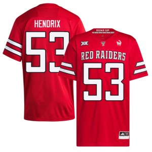 #53 Men TTU Red Raiders College Football University Red Holton Hendrix Jersey 197098-279