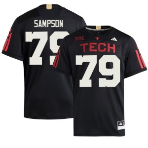 #79 Texas Tech Red Raiders College Football Black Howard Sampson Mens Replica Jersey 318233-215