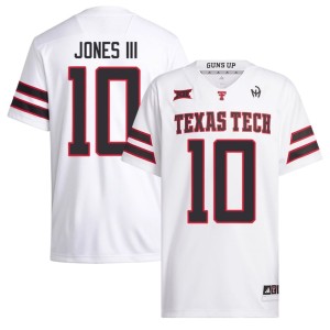 #10 Lloyd Jones III College Football White TTU Embroidery Men Jerseys 558975-533