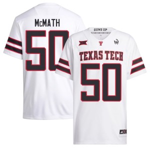 #50 University Raiderland Men College Football Patrick McMath White Jersey 542152-986