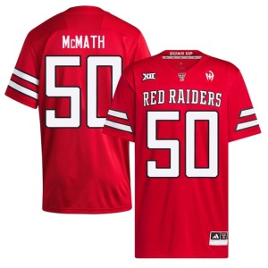 #50 TTU Red Raiders Official Mens Red Patrick McMath College Football Jerseys 725176-360