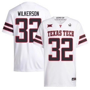 #32 Mens Texas Tech Sawyer Wilkerson White College Football High School Jersey 637492-687