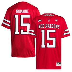 #15 Mens College Football Texas Tech University Red Austin Romaine Jersey 806375-742