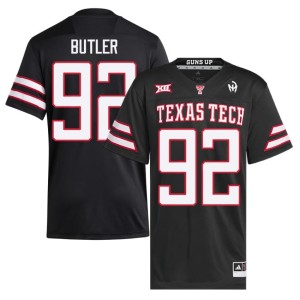 #92 Bryce Butler Mens College Football Black The Red Raiders Player Jerseys 668780-551
