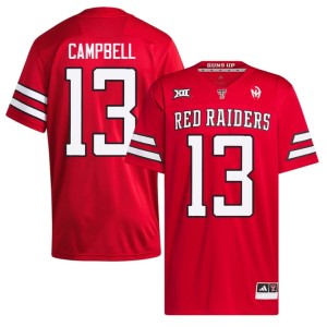 #13 Men College Football High School Chase Campbell Red TTU Jerseys 566360-593
