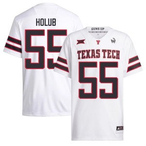 #55 E.J. Holub Mens White College Football TTU Limited Jersey 125119-806