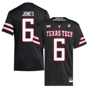 #6 Red Raiders of Texas Tech Jalen Jones Official Men's College Football Black Jersey 428855-320