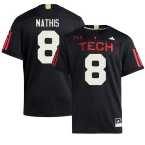 #8 College Football Player Men Black Texas Tech University Jamond Mathis Jerseys 381245-309