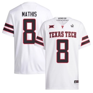 #8 White College Football Texas Tech University Jamond Mathis 2026 Men Jerseys 431374-243