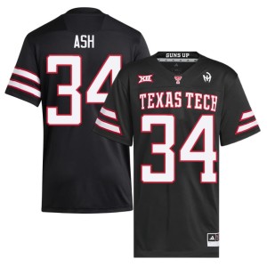 #34 Black Kaegan Ash Red Raiders of Texas Tech College Football University Mens Jerseys 215564-134