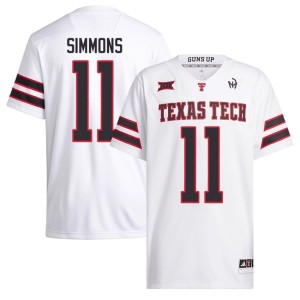 #11 Mens Malcolm Simmons White College Football The Red Raiders University Jersey 909632-736