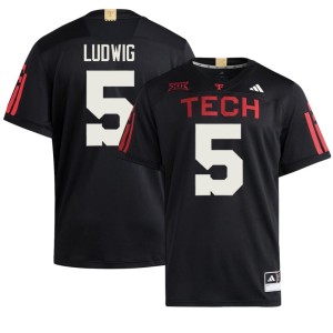 #5 Mens High School Black Texas Tech Matt Ludwig College Football Jerseys 861661-672