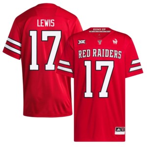 #17 Tech Red Noah Lewis Men's College Football Stitched Jersey 884819-931