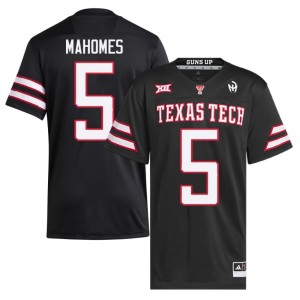 #5 Red Raiders of Texas Tech College Football Patrick Mahomes 2026 Black Men's Jersey 633876-947