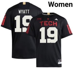 #19 Texas Tech University Cam Wyatt Black High School Womens College Football Jerseys 674220-174