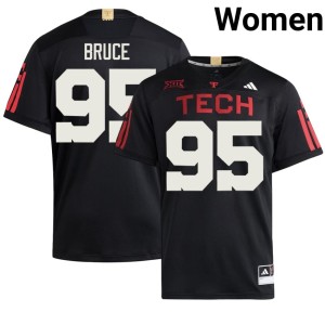 #95 Stitched Womens The Red Raiders Christian Bruce Black College Football Jersey 507100-481