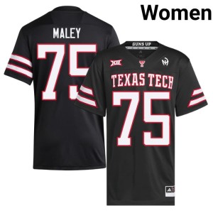 #75 Womens Texas Tech University Official College Football Garin Maley Black Jersey 825028-528
