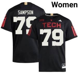 #79 Women Howard Sampson 2026 Black Texas Tech University College Football Jersey 212347-560