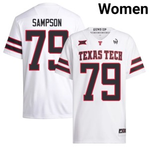 #79 Howard Sampson Women Official White College Football Red Raiders Jersey 566277-472