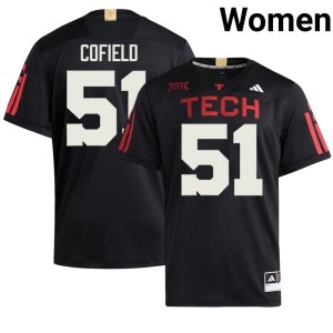 #51 TTU Jayden Cofield 2026 Women's College Football Black Jerseys 728084-582