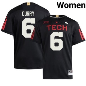 #6 Black Women's College Football John Curry Game The Red Raiders Jerseys 441278-886
