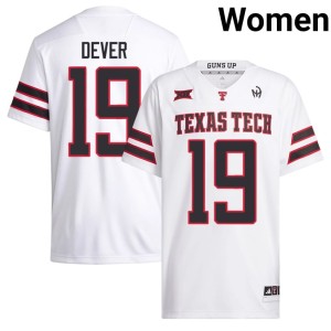 #19 High School Tech Women Michael Dever White College Football Jersey 710129-573