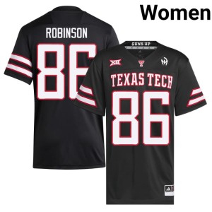 #86 College Football Women Texas Tech Raiders Black Sean Robinson Embroidery Jerseys 484953-314