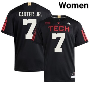 #7 College Football Black 2026-27 Terrance Carter Jr. Women Red Raiders of Texas Tech Jersey 602670-948