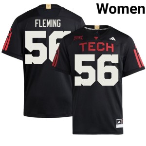 #56 University College Football Black Texas Tech Raiders Womens Amarie Fleming Jerseys 243809-391