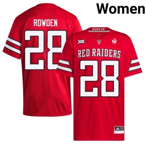 #28 Alumni Women's Red Ashton Rowden Red Raiders of Texas Tech College Football Jersey 557548-236