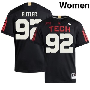 #92 Red Raiders Bryce Butler College Football Black Womens Replica Jerseys 305581-794