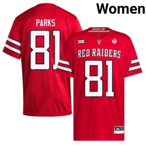#81 College Football Red Dave Parks Women's Alumni Texas Tech University Jersey 161537-244