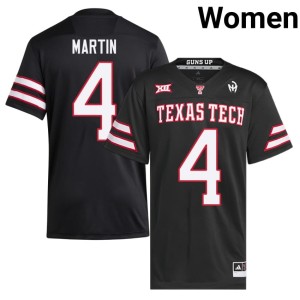 #4 College Football Texas Tech Black Davin Martin Womens Stitched Jerseys 240700-660