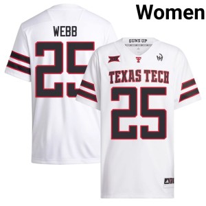 #25 Tech Game College Football White Womens Donovan Webb Jerseys 221873-433