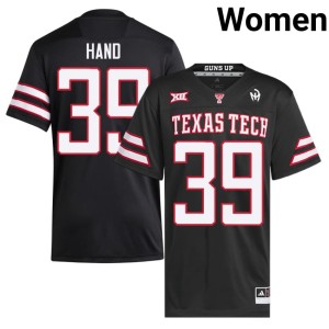 #39 College Football Jacob Hand Womens TTU Red Raiders Stitched Black Jerseys 240812-337