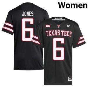 #6 Black Embroidery College Football Raiderland Jalen Jones Women's Jerseys 733365-551