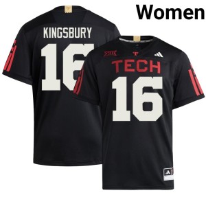 #16 Black Official Red Raiders Kliff Kingsbury Women's College Football Jerseys 541611-162