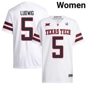 #5 Alumni Matt Ludwig White College Football Women Texas Tech Jerseys 197235-539