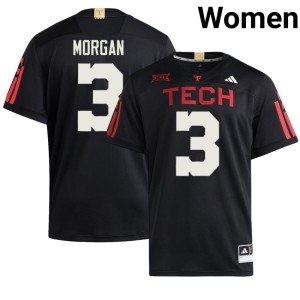 #3 TTU Red Raiders Alumni College Football Black Women's Peyton Morgan Jerseys 818352-752