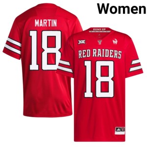#18 College Football S'Vioarean Martin Women's Red Player TTU Red Raiders Jersey 703518-768