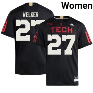 #27 Black Wes Welker Texas Tech University Women College Football Embroidery Jerseys 459466-205