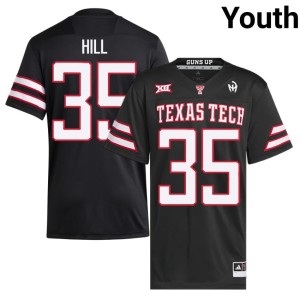 #35 College Football Adam Hill Youth The Red Raiders Black Game Jersey 351184-763