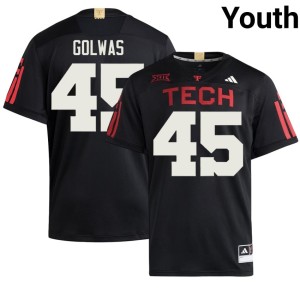 #45 Texas Tech Raiders Brock Golwas College Football Black Youth 2026 Jersey 441678-538