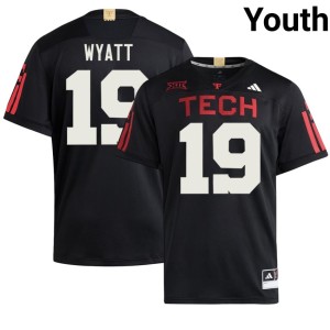 #19 Red Raiders of Texas Tech Alumni Black Cam Wyatt College Football Youth Jerseys 180606-503