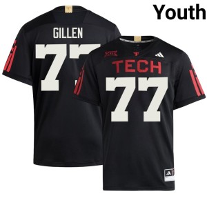 #77 Black College Football Youth Elias Gillen The Red Raiders Stitched Jerseys 331057-184