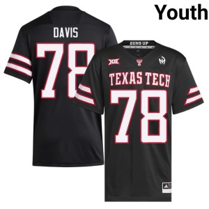 #78 Black Red Raiders Youth Alumni College Football Ellis Davis Jersey 778965-251