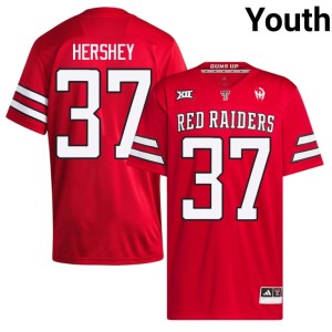 #37 Alumni Ian Hershey Youth College Football Red Red Raiders Jersey 957449-107